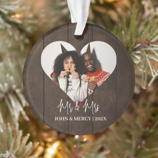 Unsere ersten Weihnachten Mr. und Mrs. frisch verm Ornament (Baum)
