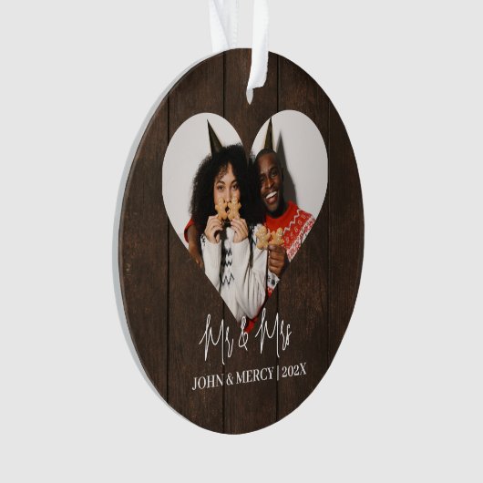 Unsere ersten Weihnachten Mr. und Mrs. frisch verm Ornament (Vorderseite)