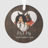 Unsere ersten Weihnachten Mr. und Mrs. frisch verm Ornament (Rückseite)