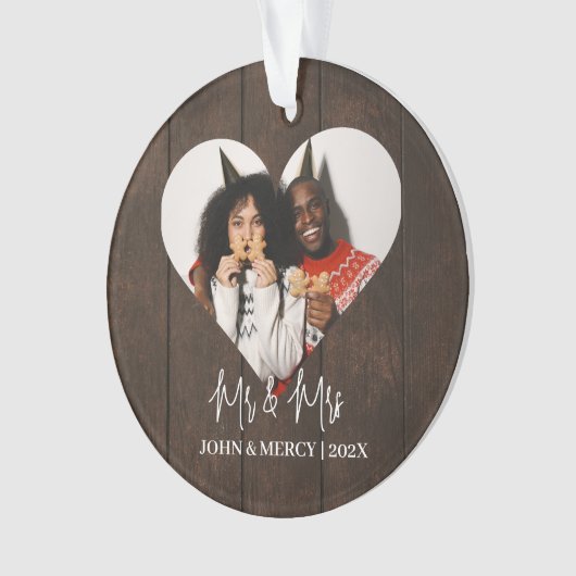 Unsere ersten Weihnachten Mr. und Mrs. frisch verm Ornament (Vorderseite)