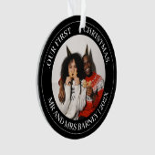 Unsere ersten Weihnachten Mr. und Mrs. frisch verm Ornament (Vorderseite)