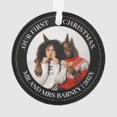 Unsere ersten Weihnachten Mr. und Mrs. frisch verm Ornament (Rückseite)