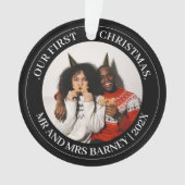 Unsere ersten Weihnachten Mr. und Mrs. frisch verm Ornament (Vorderseite)