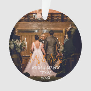 Unsere ersten Weihnachten Mr. und Mrs. frisch verm Ornament