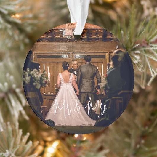 Unsere ersten Weihnachten Mr. und Mrs. frisch verm Ornament (Baum)