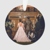 Unsere ersten Weihnachten Mr. und Mrs. frisch verm Ornament (Vorderseite)