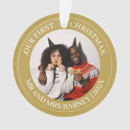 Unsere ersten Weihnachten Mr. und Mrs. frisch verm Ornament