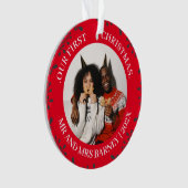 Unsere ersten Weihnachten Mr. und Mrs. frisch verm Ornament (Vorderseite)