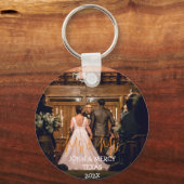 Unsere ersten Weihnachten Mr. und Mrs. frisch verm Schlüsselanhänger (Vorderseite)