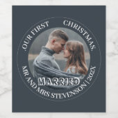 Unsere ersten Weihnachten Mr. und Mrs. frisch verm Weinetikett (Einzelnes Label)