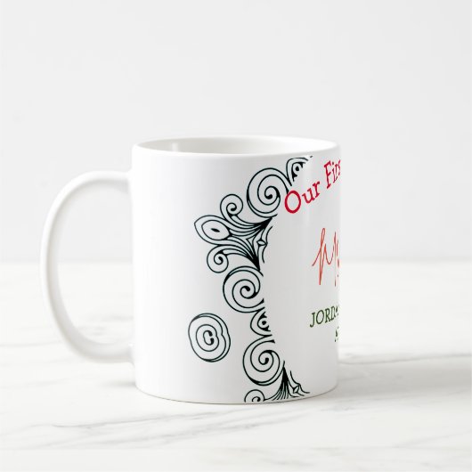 Unsere ersten Weihnachten Mr. und Mrs. Kaffeetasse (Links)