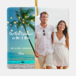 Unsere ersten Weihnachten Newlywings 2 Foto Tropic Keramikornament