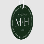 Unsere ersten Weihnachten Newlywings Monogram Gree Ornament (Vorderseite)