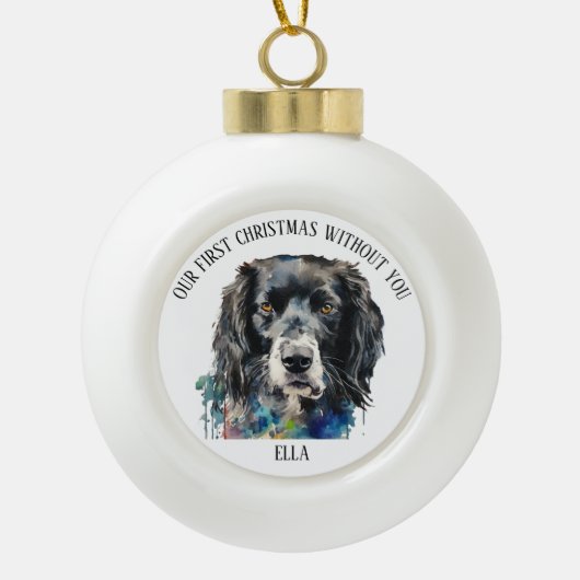 Unsere ersten Weihnachten ohne Personalisiert Keramik Kugel-Ornament (Vorderseite)