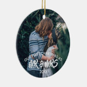 Unsere ersten Weihnachten Personalisiert Keramik Ornament (Rechts)
