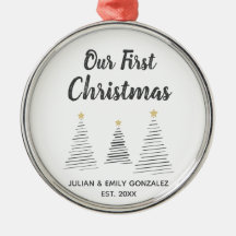 Unsere ersten Weihnachten Schwarz-Weiß-eleganten B