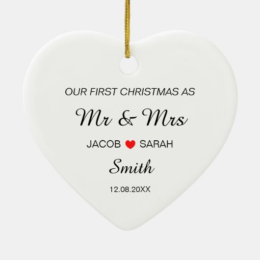 Unsere ersten Weihnachten Verheiratet als Mr. & Mr Keramik Ornament (Hinten)