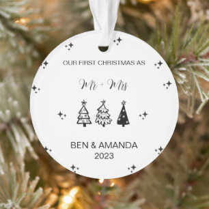 Unsere ersten Weihnachten Verheiratet als Mr. und  Ornament