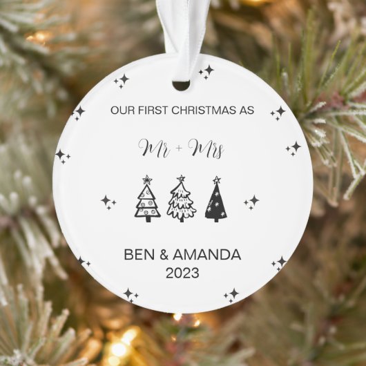 Unsere ersten Weihnachten Verheiratet als Mr. und Ornament (Baum)