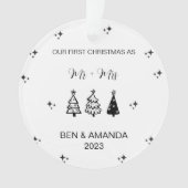 Unsere ersten Weihnachten Verheiratet als Mr. und Ornament (Vorderseite)