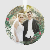 Unsere ersten Weihnachten Verheiratet | Foto Mistl Ornament (Rückseite)