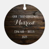 Unsere ersten Weihnachten Verheiratet, für sie Ornament Aus Metall (Rückseite)