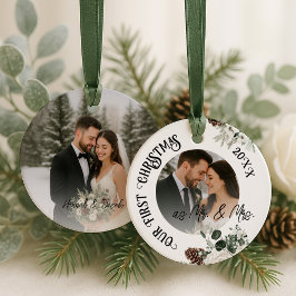 Unsere ersten Weihnachten Verheiratet Keramik Ornament