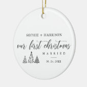 Unsere ersten Weihnachten Verheiratet mit Name und Keramik Ornament (Links)