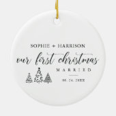 Unsere ersten Weihnachten Verheiratet mit Name und Keramik Ornament (Hinten)