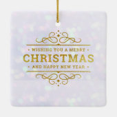 Unsere ersten Weihnachten Verheiratet Mr. & Mrs. K Keramikornament (Rückseite)