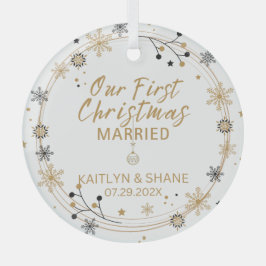 Unsere ersten Weihnachten Verheiratet Ornament Aus Glas