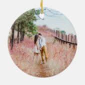 Unsere ersten Weihnachten Verheiratet Personalisie Keramik Ornament (Hinten)