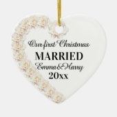 Unsere ersten Weihnachten Verheiratet Personalisie Keramik Ornament (Vorne)