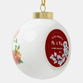 Unsere ersten Weihnachten Verheiratet | Silver Ros Keramik Kugel-Ornament (Links)