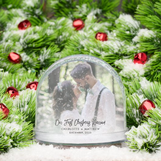 Unsere ersten Weihnachten Verheiratet und frohe Fo Schneekugeln (Weihnachten)