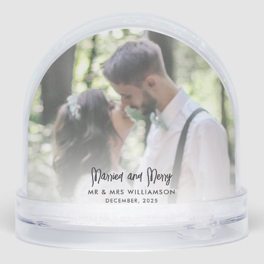 Unsere ersten Weihnachten Verheiratet und frohe Fo Schneekugeln (Rückseite)