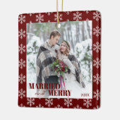 Unsere ersten Weihnachten Verheiratet und hell Keramikornament (Links)