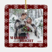 Unsere ersten Weihnachten Verheiratet und hell Keramikornament (Rückseite)