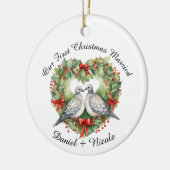 Unsere ersten Weihnachten Verheiratet, Ziergegenst Keramik Ornament (Links)