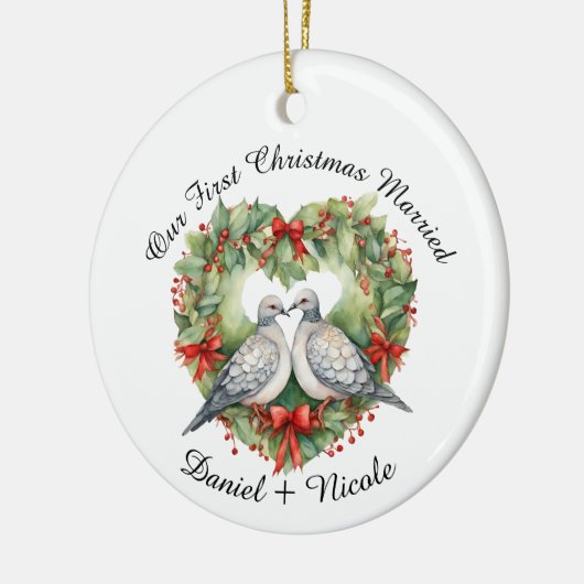 Unsere ersten Weihnachten Verheiratet, Ziergegenst Keramik Ornament (Links)