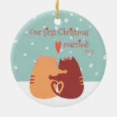 Unsere ersten Weihnachten Verheiratet - zwei Niedl Keramik Ornament (Hinten)