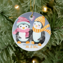 Unsere ersten Weihnachten Verheiratet zwei Niedlic Keramik Ornament