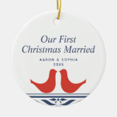 Unsere ersten Weihnachten Verheirateten Personalis Keramik Ornament (Vorne)