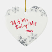 Unsere ersten Weihnachten Verheirateten wir. Ihr F Keramik Ornament (Hinten)