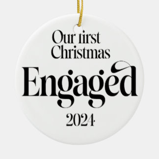 unsere ersten Weihnachten verlobt 2024 Keramik Ornament