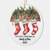 Unsere ersten Weihnachten Verlobt | Keramik Keramik Ornament (Links)