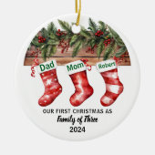 Unsere ersten Weihnachten Verlobt | Keramik Ornament (Vorne)