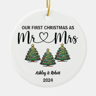 Unsere ersten Weihnachten Verlobt   Keramik Ornament