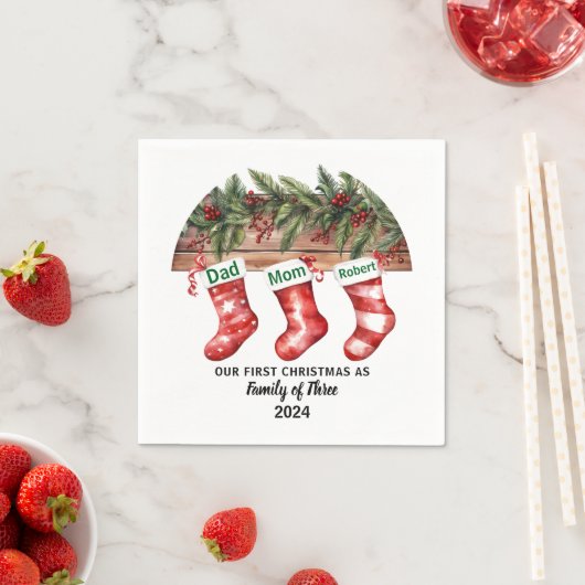 Unsere ersten Weihnachten Verlobt | Keramik Serviette (Beispiel)