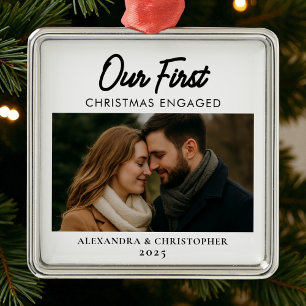 Unsere ersten Weihnachten Verlobt Minimalistisch m Ornament Aus Metall